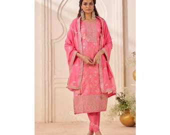 Women's Wear Beautiful Outfit, Eid Special Pakistani Dress, Embroidered Salwar Kameez Pant Suit