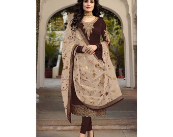 Plus Size Salwar Kameez Suits Handmade Embroidery Worked Wedding Reception Wear Shalwar Kameez Indian Pakistani Designer Trouser Suits