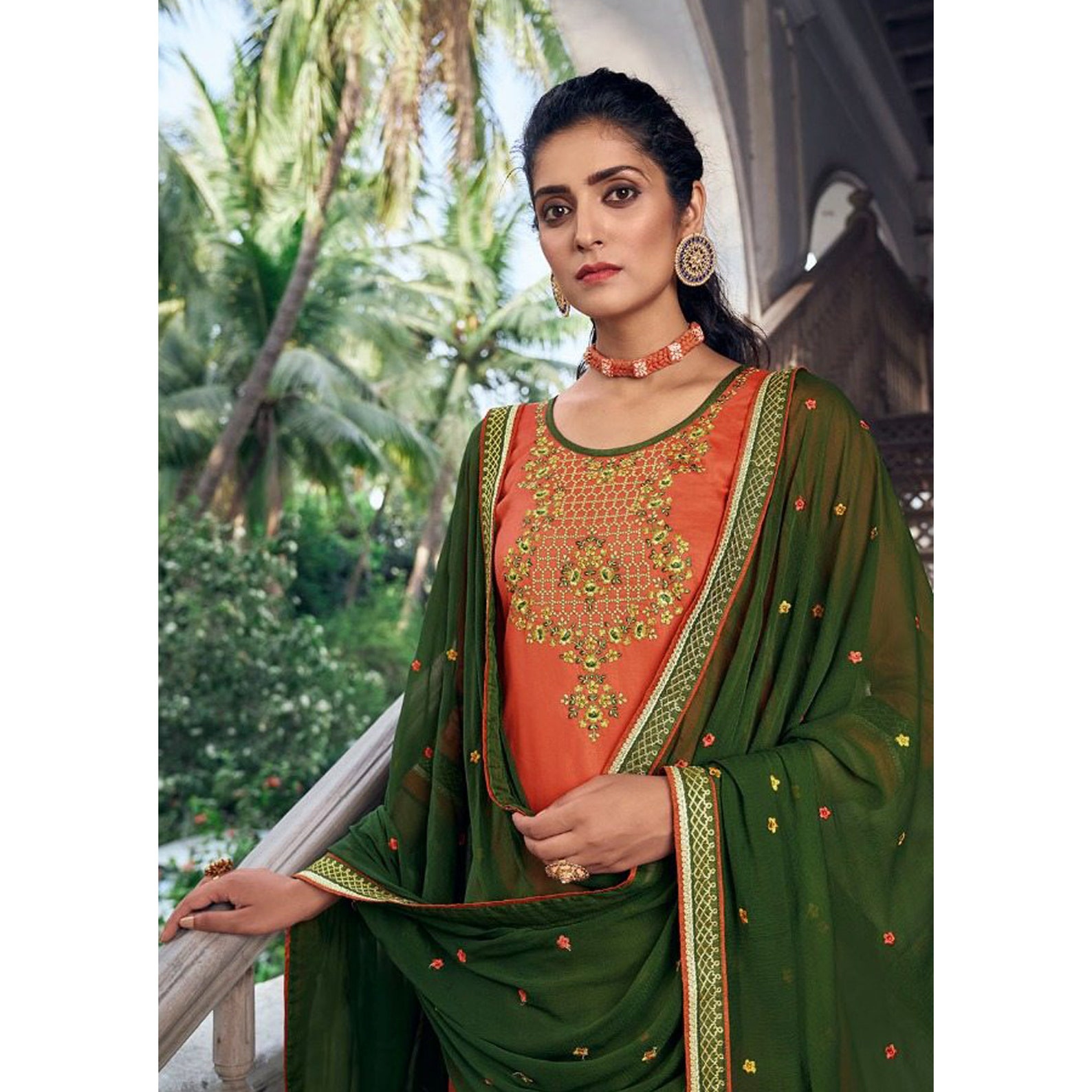 orange punjabi bridal suit