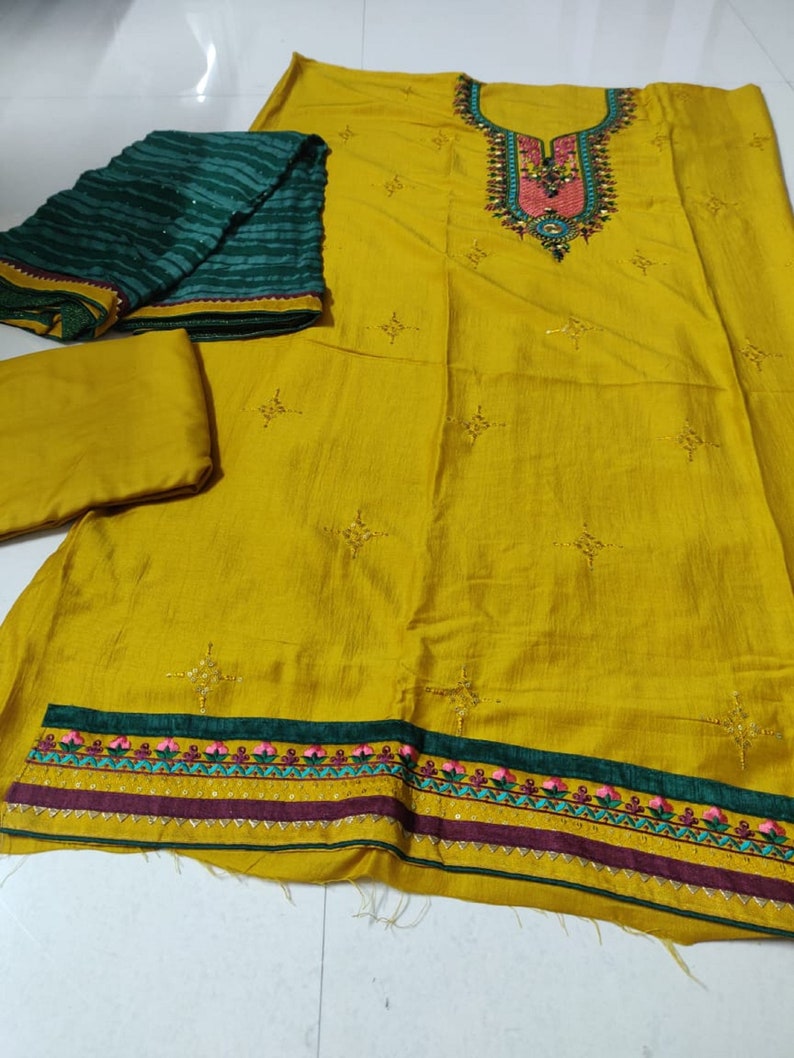 Designer Regular Wear Straight Jam Silk Cotton Fabric Salwar Etsy