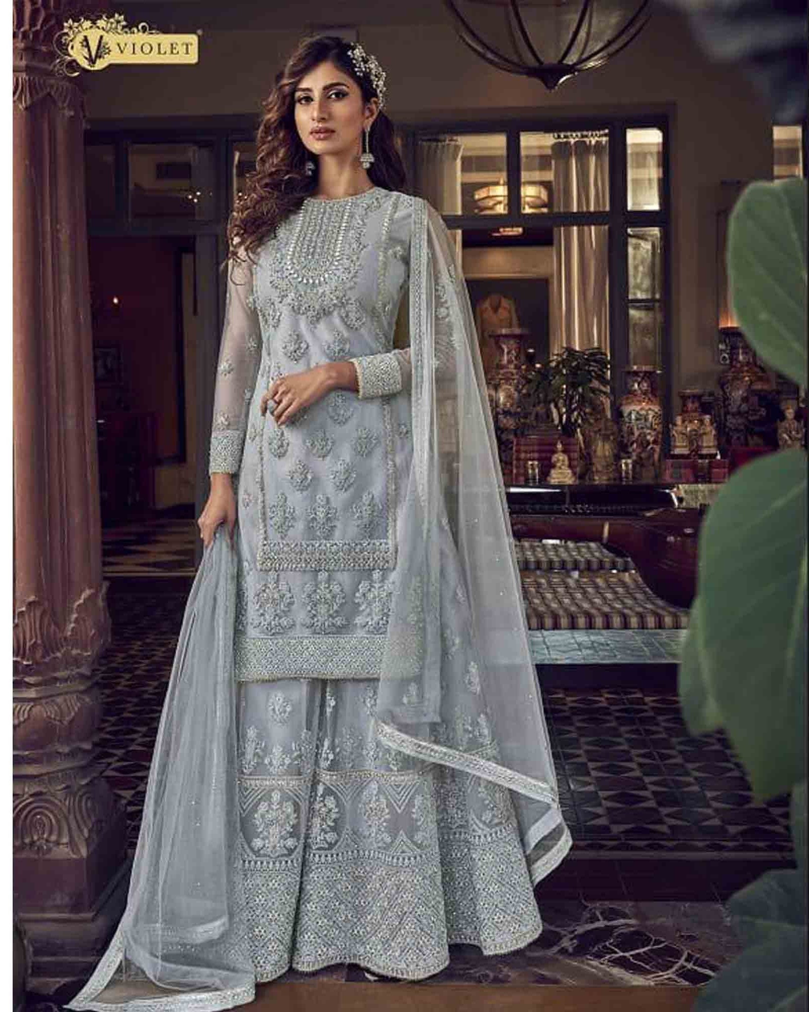 Pakistani Anarkali Style Round Flair Sharara Lehenga Suits | Etsy