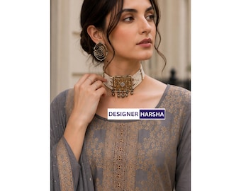 Plus-Free Size Women wear Salwar Kameez Pant Suit , Indian Stitched Outfit for Traditional wear