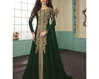 green and gold indian dress