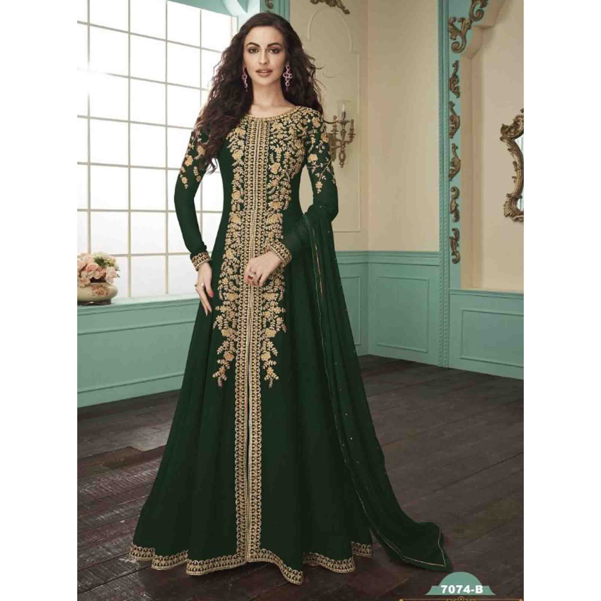 Anarkali Floor Touch Gown Suits Heavy ...