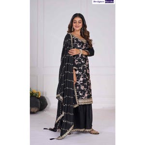 Vestidos indios para boda, atuendos de boda islámicos, ropa tradicional india para mujer, trajes palazzo Shalwar Kameez con bordados intensos.