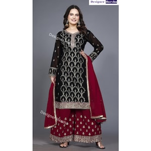 Salwar Kameez Dupatta Dress, Indian Plazzo Pant Suit, Indian Dresses for Marriage, Pakistani Wedding Clothes, Indian Fashion online Shopping