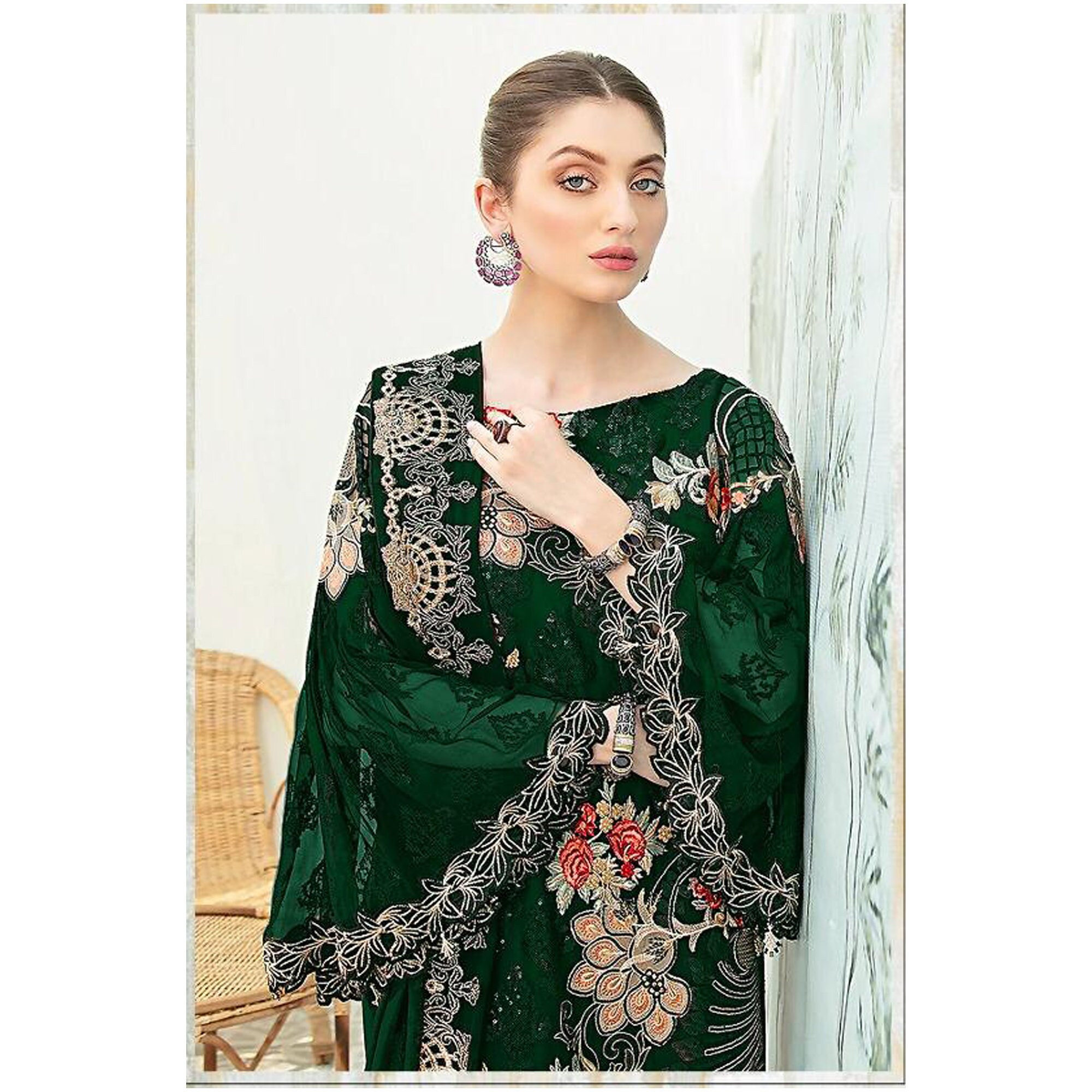 Pakistani Wear Designer Trouser Pant Suits Stitched Embroidery Etsy