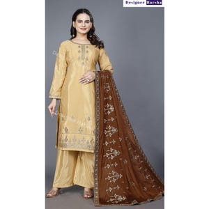 Traditional Ethnic Party wear Outfits, Stitched Punjabi Sangeet wear Dress, Custom Indian Wedding Embroidered Colthing Choice - 2