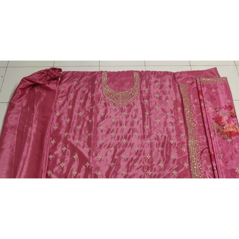 Embroidered Chinon Shalwar Kameez for Women, Pakistani Style Suit, Ladies Ethnic Party wear Palazzo Suits, Indian Festival Dresses Choice - 5