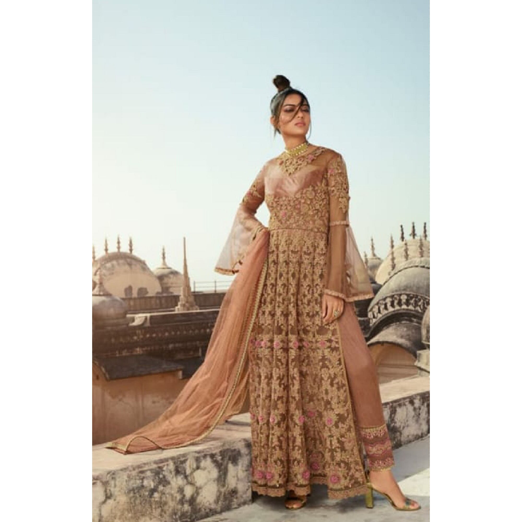 Designer Anarkali Trouser Lehenga Suits Pakistani Indian Etsy