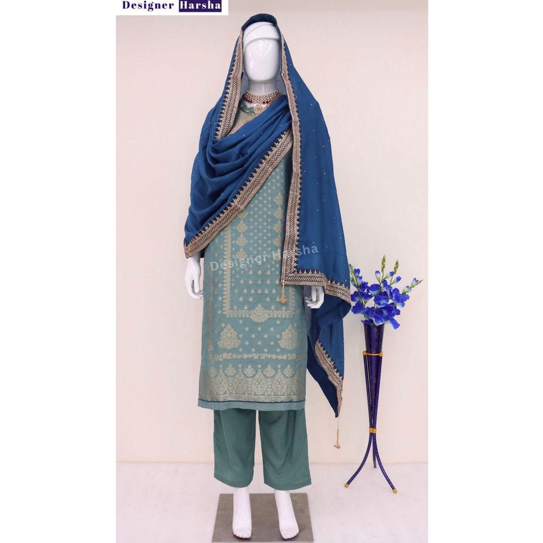 Premium Embroidered Shalwar Kameez Pant Suit with Pure Viscose Suit