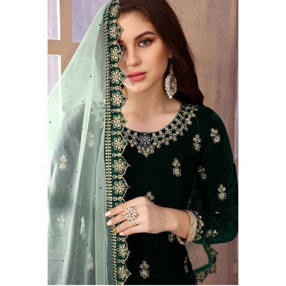 Velvet Punjabi Patiala Suits Indian Wedding Wear Pakistani Etsy etsy
