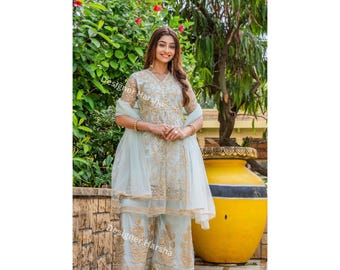 Pakistan Indo Western Outfits, Salwar Kameez Anzug, hellviolettes Kleid, pakistanische Kleider für Empfangsparty, indische Bekleidungsgeschäfte in meiner Nähe