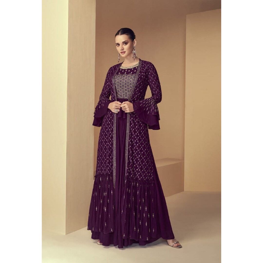 Bollywood Stylish Salwar Kameez Shrug Plazzo Suit Pakistani Etsy