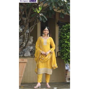 Última coleção Salwar Kameez, trajes indianos Haldi Shalwar Kameez, compras online de Salwars nos EUA, vestido de festa pronto para uso no Reino Unido