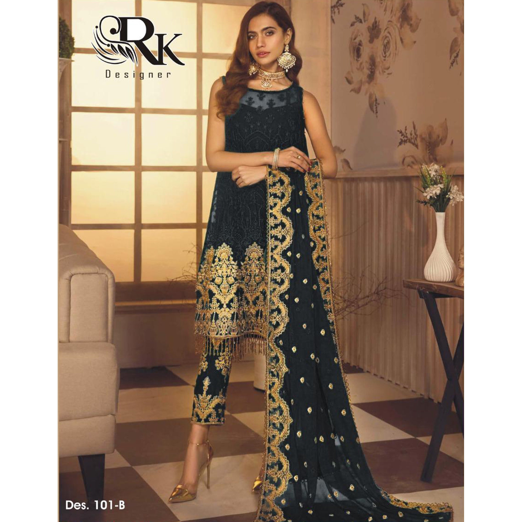 Pakistani Beautiful Designer Pant Style Suits Indian Outfits Etsy