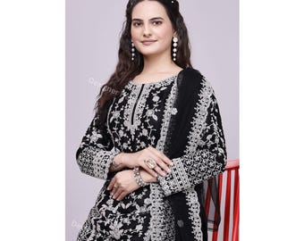 Salwar Kameez Plazzo Set för kvinnor, Bröllopskläder för kvinnor, Moderna Desi-kläder USA