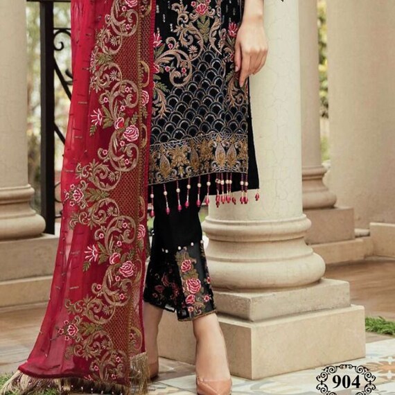 kashmiri design salwar kameez pant plazo suit georgette fabric etsy etsy