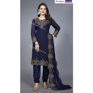 Churidar Shalwar Kameez Dresses, Indian Outfits for Ladies, Pakistani Eid-Ramadan wear Heavy Embroidery Outfits, Traditional Indian Clothing