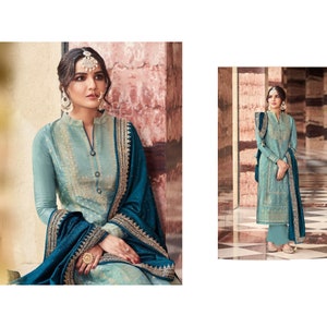 Belle designer Salwar Kameez Palazzo costumes broderie travail à la main pakistanais Eid Ramzan Special Party Wear robe Shalwar Kameez Dupatta