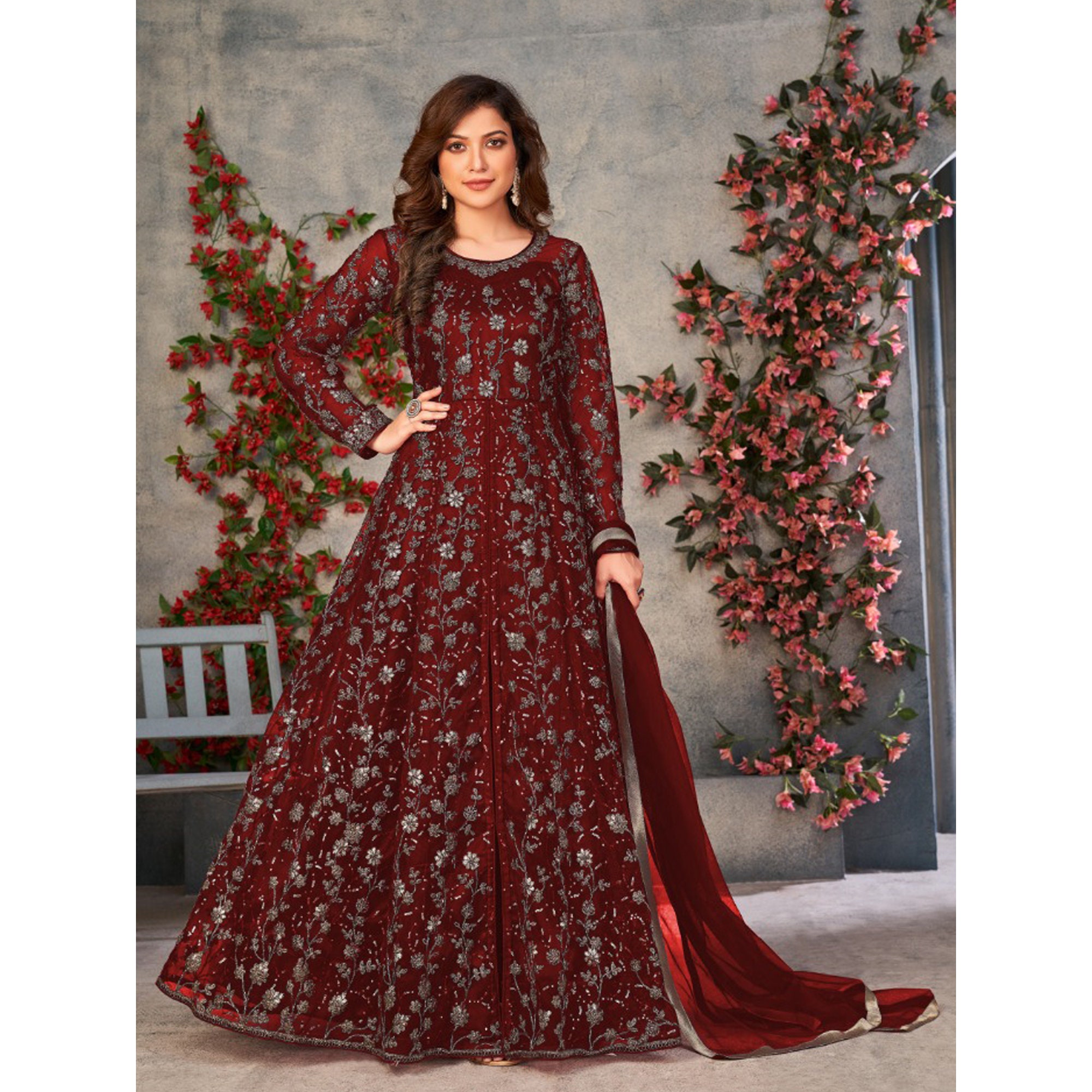 Stylish Anarkali Long Gown Suit at Rs.2500/Piece in allahabad offer by Maya  Bhai Garments