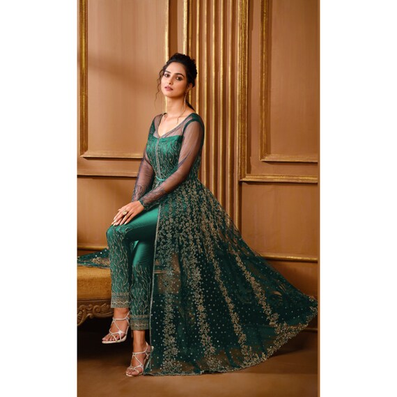 Pakistani Reception Party Wear Ready Made Long Anarkali Dress - Etsy Finland