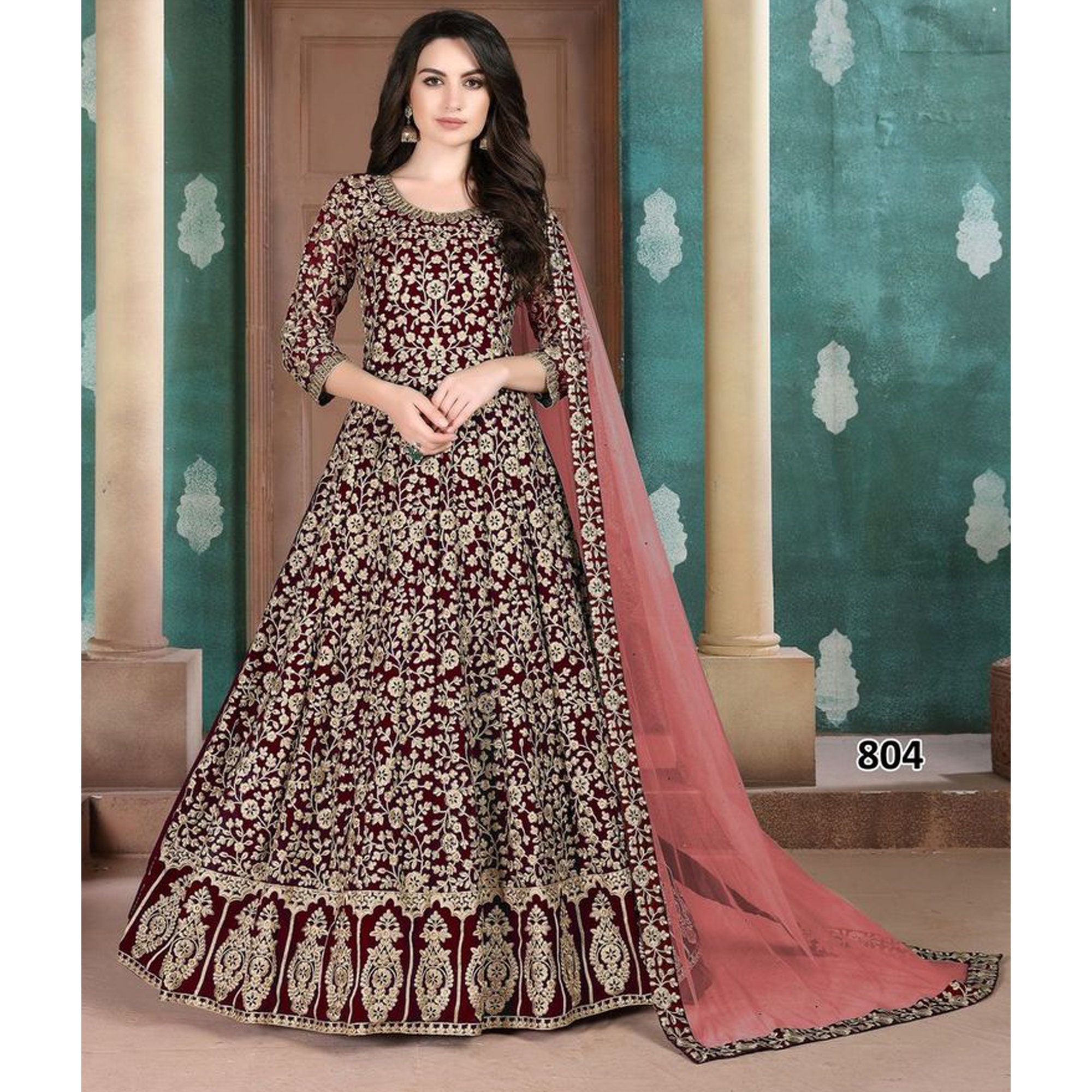 floor touch gown design