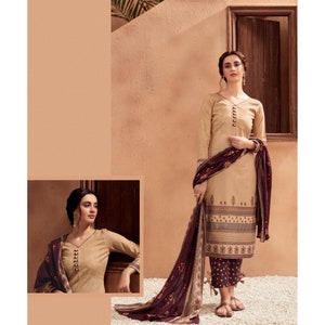 Women's Wear Plus Size Simple Salwar Kameez Palazzo-Pant Suit Festival Wear Beautiful Printed Cotton Straight Shalwar Kameez Dupatta Dresses Choice-6