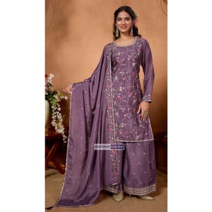 Traditional Punjabi Dress, Georgette Embroidered Dresses, Evening Plazo Suit for Wedding Reception in Indian, Indian Diwali Outfit for Women