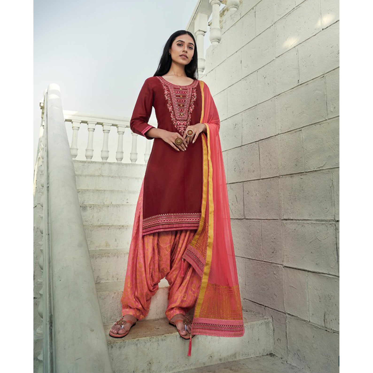 Punjabi Dhoti Patiyala Dress Embroidery Worked Indian Designer | Etsy