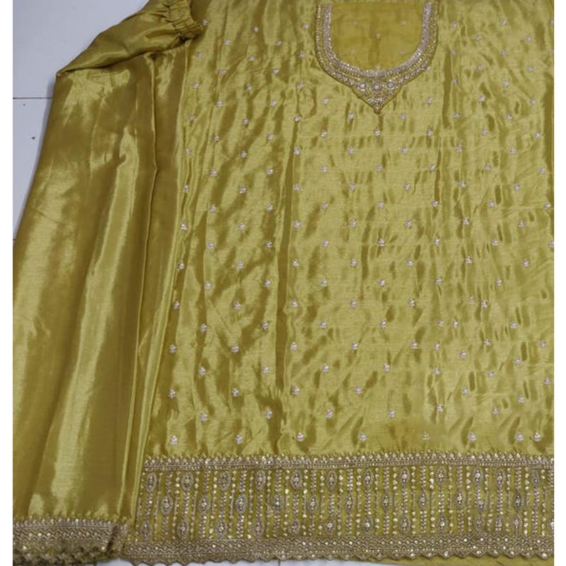 Embroidered Chinon Shalwar Kameez for Women, Pakistani Style Suit, Ladies Ethnic Party wear Palazzo Suits, Indian Festival Dresses Choice - 3
