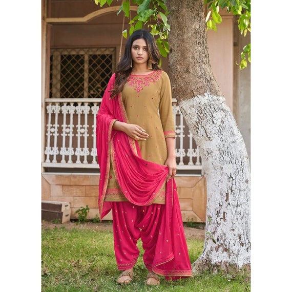 Regular Wear Indian Designer Beautiful Salwar Kameez Dress Pakistani Style  Traditional Wear Embroidery Worked Punjabi Patiyala Dupatta Suits -   Denmark