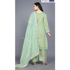 Embroidered Viscose Dola Jacquard Salwar Kameez Pant Suit, Eid Special Pakistani Dresses image 7