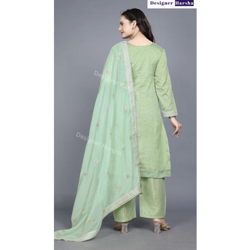 Embroidered Viscose Dola Jacquard Salwar Kameez Pant Suit, Eid Special Pakistani Dresses image 7