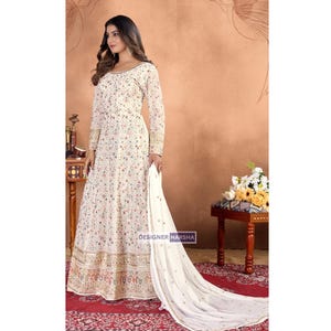 Women&#39;s Wedding Reception Dress Indian, Long Frock Style Gown, Indian Gown for Wedding Occasions, Women Wear Customize Kameez Salwar Dresses
