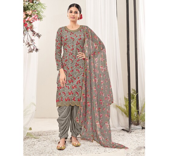Buy TRENDZ N LIVING Women's Pure Cotton Printed Embroidery Salwar Suits,  Pakistani Concept Style, Chiffon Dupatta, 3 Piece Un Stitched Dress  Material. at Amazon.in