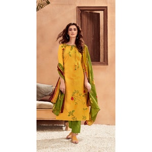 Women's Wear Plus Size Simple Salwar Kameez Palazzo-Pant Suit Festival Wear Beautiful Printed Cotton Straight Shalwar Kameez Dupatta Dresses Choice-4