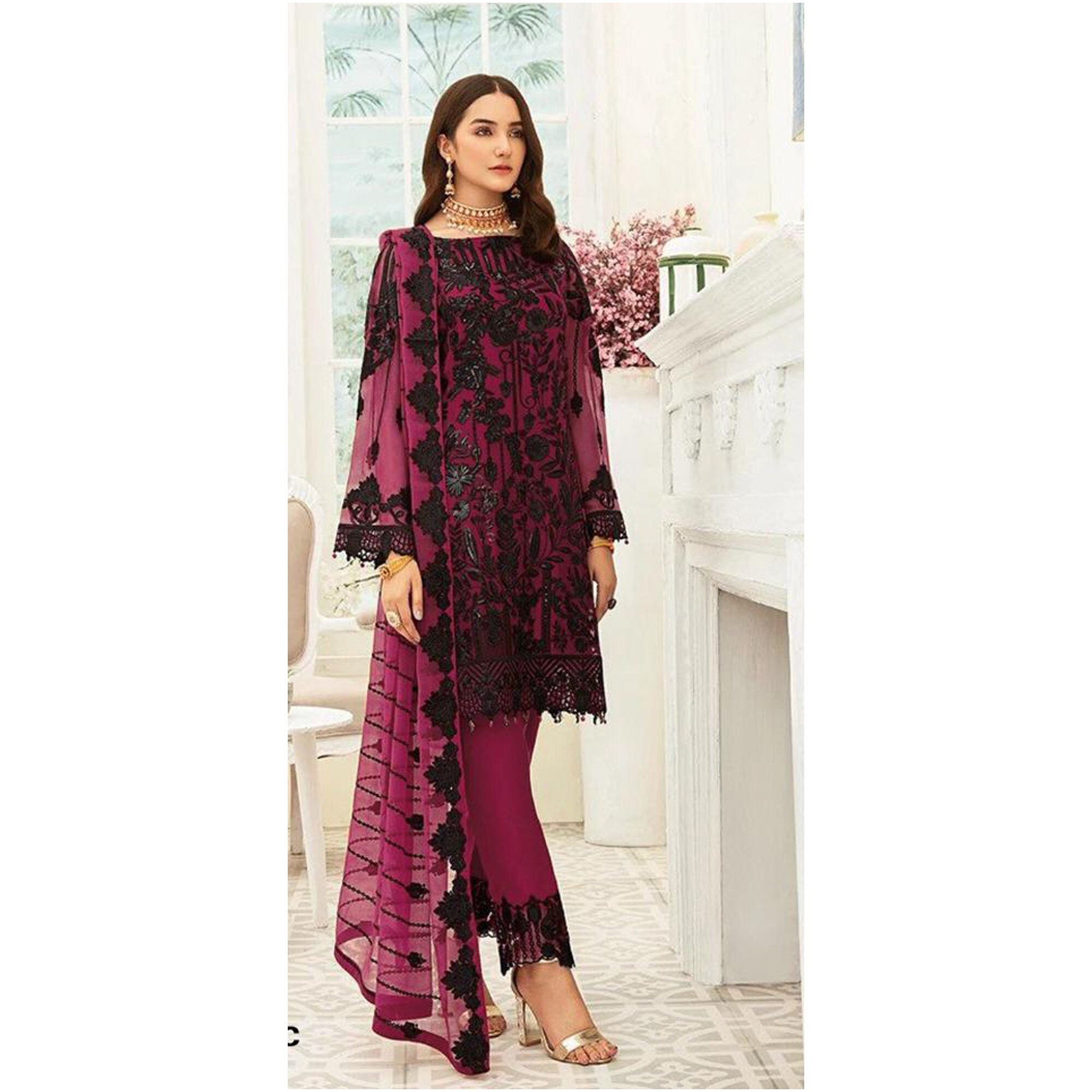 designer suit pant plazo