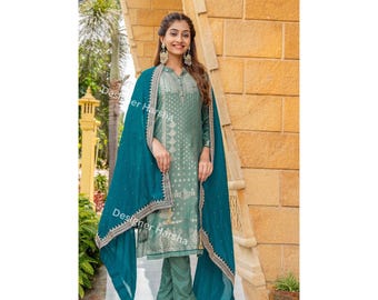 Indian Wedding Dress, Readymade Blue Color Shalwar Kameez Suit, Pakistani Eid wear Dresses