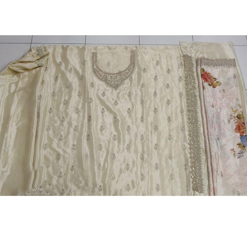 Embroidered Chinon Shalwar Kameez for Women, Pakistani Style Suit, Ladies Ethnic Party wear Palazzo Suits, Indian Festival Dresses Choice - 4