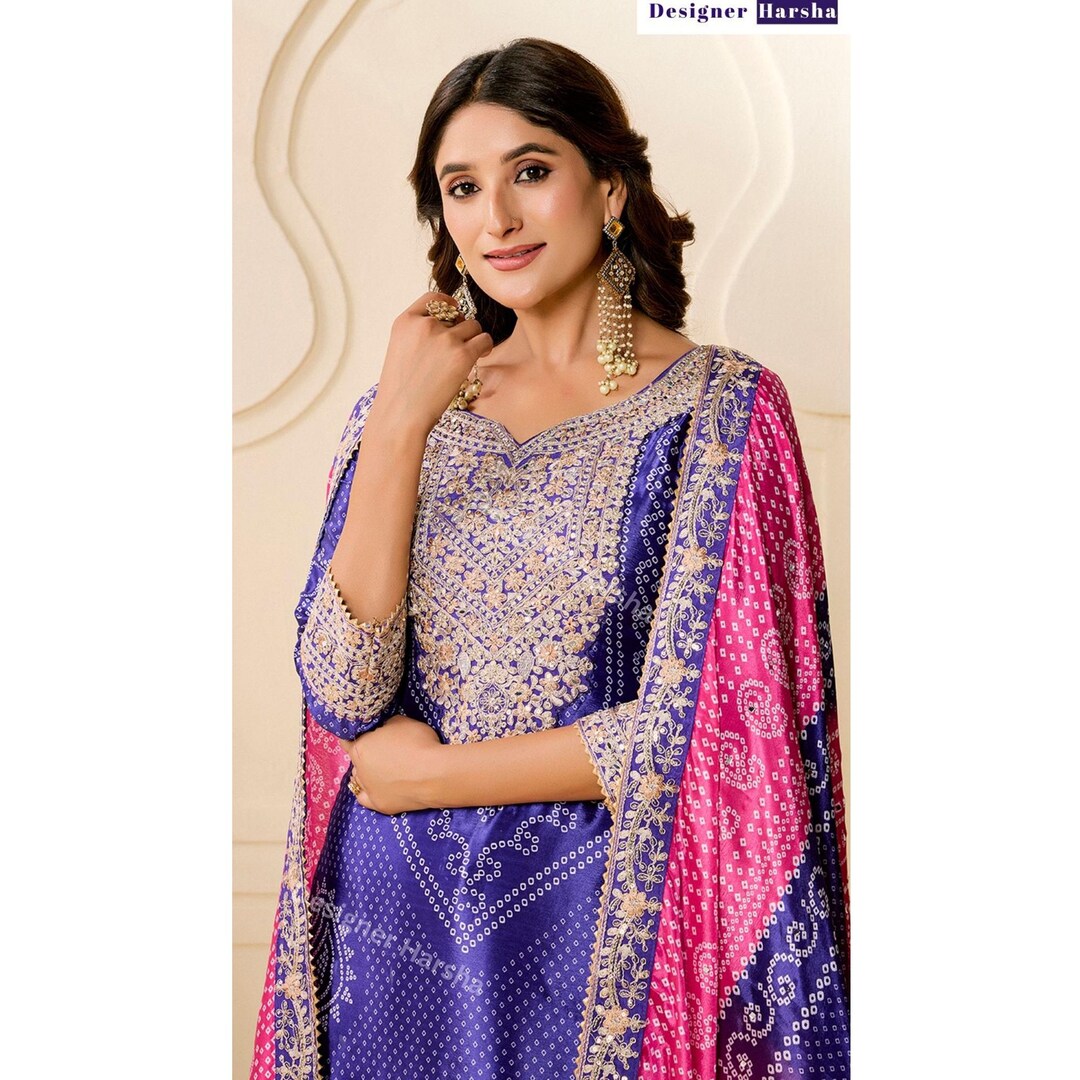 Pakistani Eid Wear Colthing Embroidery Mirror Work, Chinon Digital ...