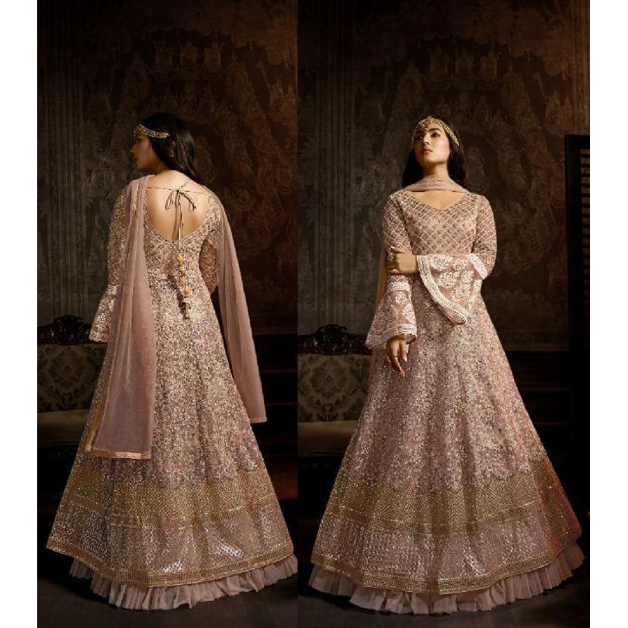 Indian Long Flared Gown Dress Pakistani Traditional Designer Gown Anarkali Dress Indian Long Flared Gown Dress Pakistani Traditional Designer Gown Anarkali Dress