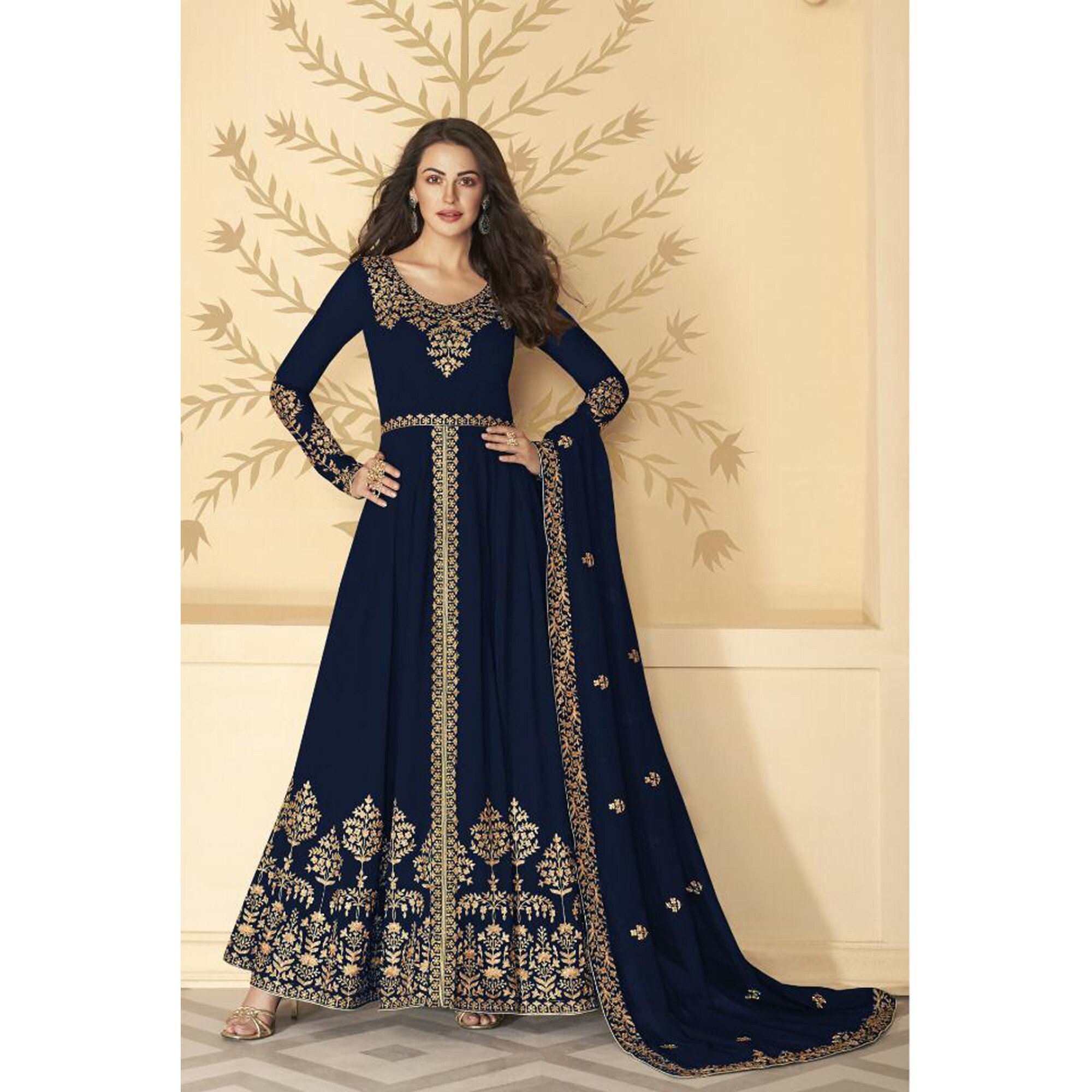 floor touch gown design