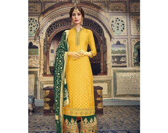 Banarasi Jacquard Salwar Plazo Suits 