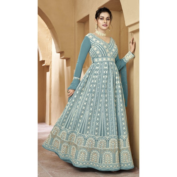 Royal Blue Floor Touch Gown – Mythira