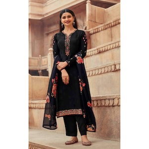Black palazzo pant hot sale suit