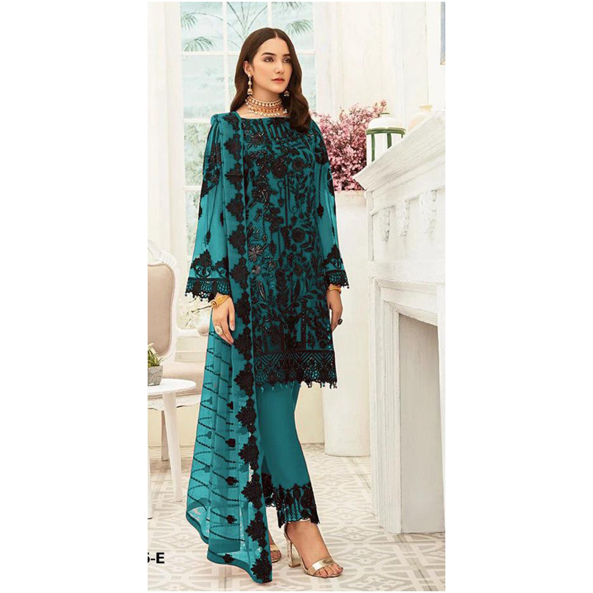 Indian Designer Plazo Pant Suits Stitched Embroidery Worked Etsy