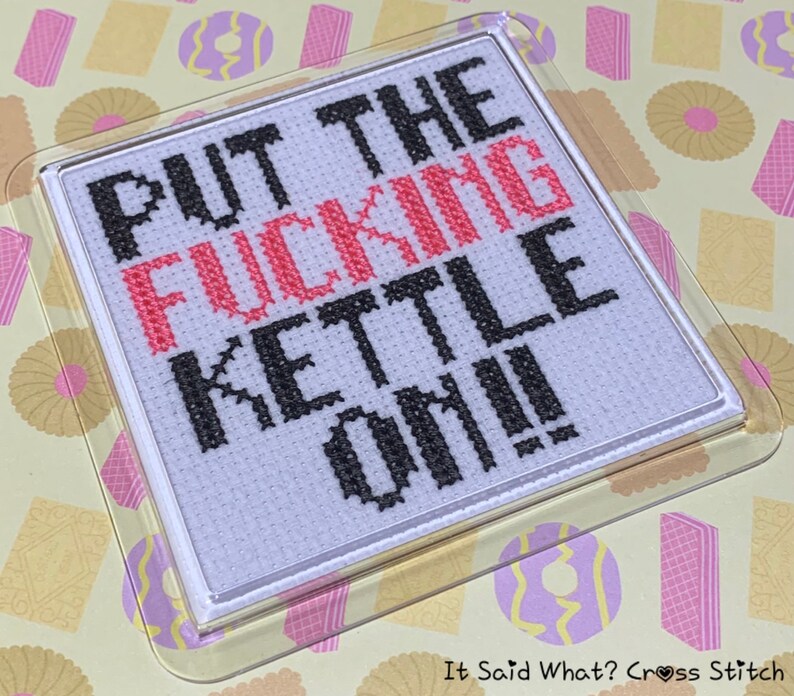 Rude Counted Cross Stitch Coaster Kit Etsy
