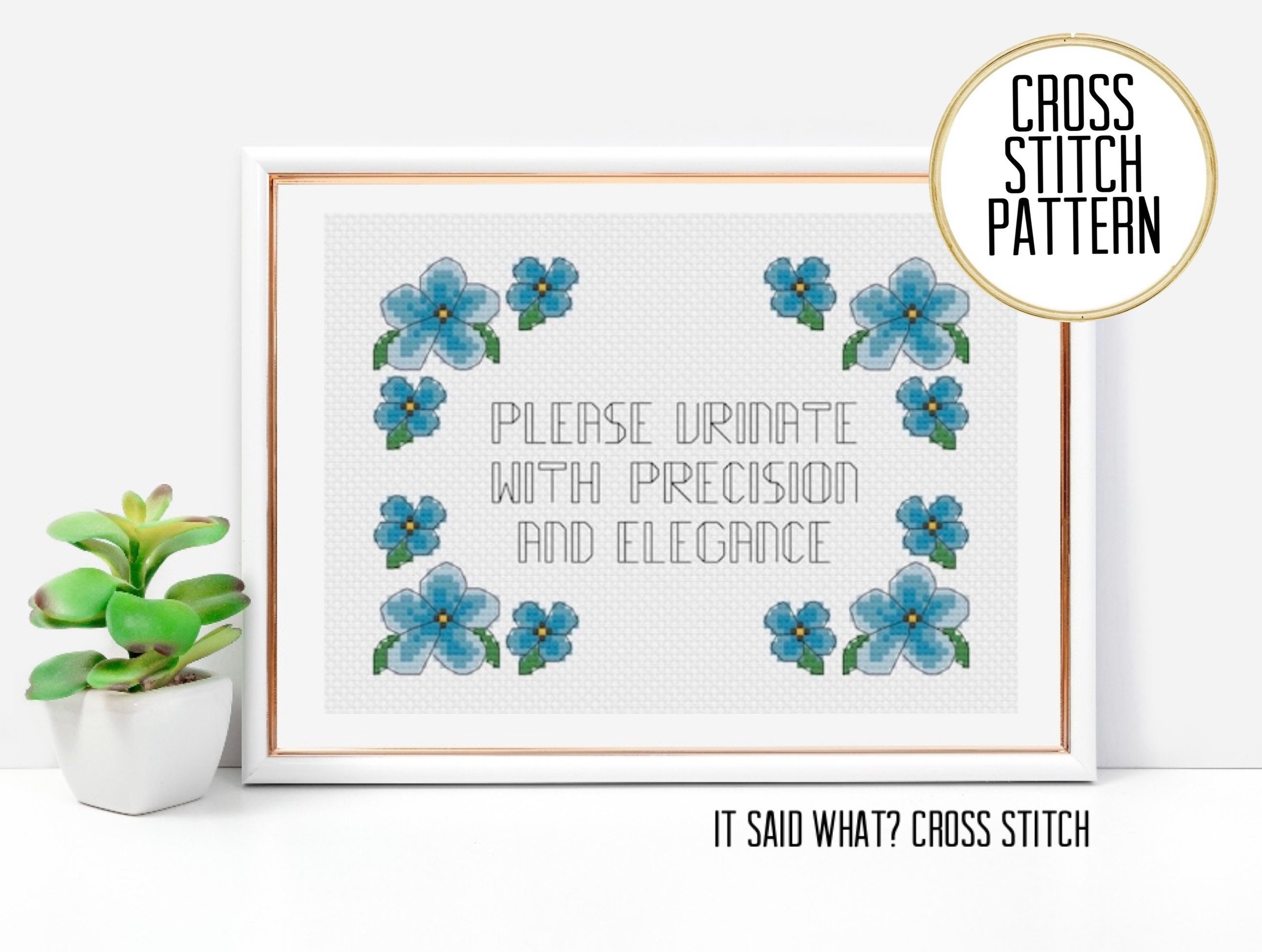 urinate Please Urinate With Precision and Elegance Bathroom Toilet Cross Stitch  Pattern - Etsy