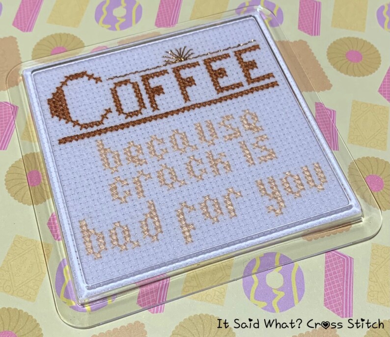 Rude Counted Cross Stitch Coaster Kit Etsy